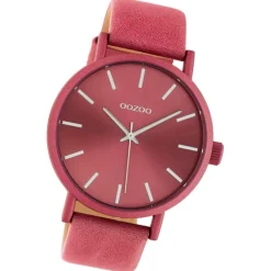 Oozoo Damen Armbanduhr Timepieces Analog Leder rot pink UOC10449