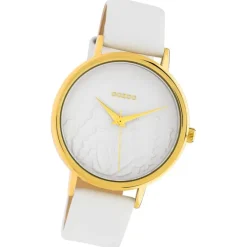 Oozoo Damen Armbanduhr Timepieces C10601 Analog Leder weiß UOC10601