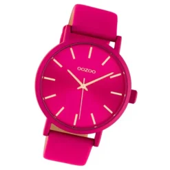 Oozoo Damen Armbanduhr Timepieces C10448 Quarz Leder fuchsia UOC10448