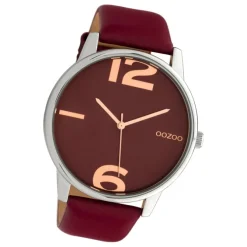 Oozoo Damen Armbanduhr Timepieces C10373 Analog Leder weinrot UOC10373