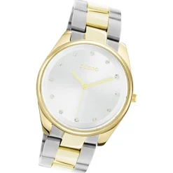 Oozoo Damen Armbanduhr Timepieces C10960 Analog Edelstahl silber-gold UOC10960