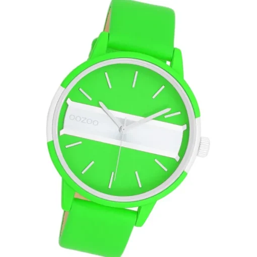 Oozoo Damen Armbanduhr Timepieces Analog Leder grün UOC11189