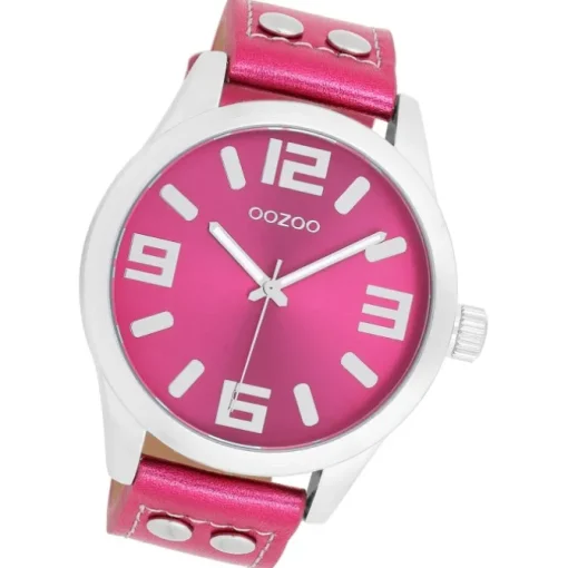 Oozoo Damen Armbanduhr Timepieces Analog Leder pink UOC1078A