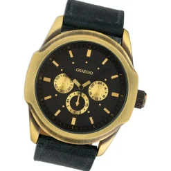 Oozoo Damen Armbanduhr Timepieces Analog Leder schwarz UOC10319