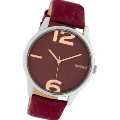 Oozoo Damen Armbanduhr Timepieces Analog Leder weinrot UOC10378