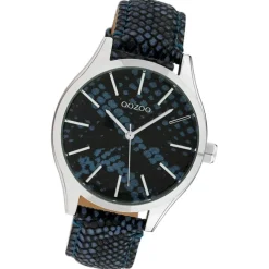 Oozoo Damen Armbanduhr Timepieces Analog Leder blau schwarz UOC10434