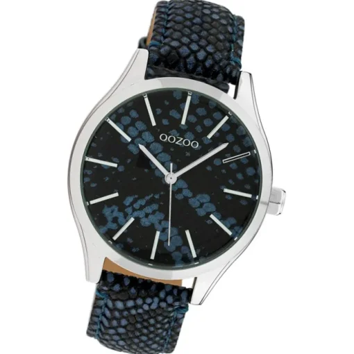 Oozoo Damen Armbanduhr Timepieces Analog Leder blau schwarz UOC10434