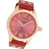 Oozoo Damen Armbanduhr Timepieces Analog Leder rot UOC1155A