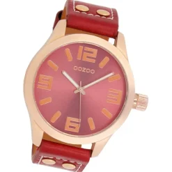 Oozoo Damen Armbanduhr Timepieces Analog Leder rot UOC1155A