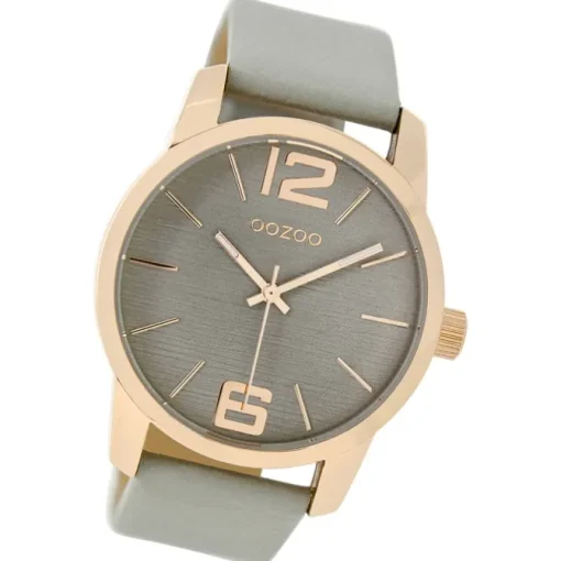 Oozoo Damen Armbanduhr Timepieces Analog Leder grau UOC9090A
