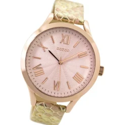 Oozoo Damen Armbanduhr Timepieces Analog Leder gold UOC9478A