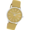 Oozoo Damen Armbanduhr Timepieces Analog Lederband sandgelb beige UOC11460