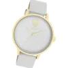 Oozoo Damen Armbanduhr Timepieces Analog Leder light grau UOC11240