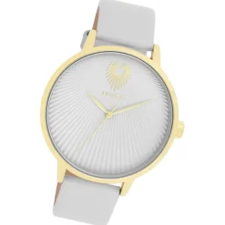 Oozoo Damen Armbanduhr Timepieces Analog Leder light grau UOC11240