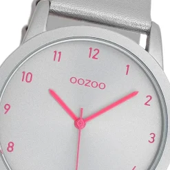 Oozoo Damen Armbanduhr Timepieces Analog Leder silber UOC11058