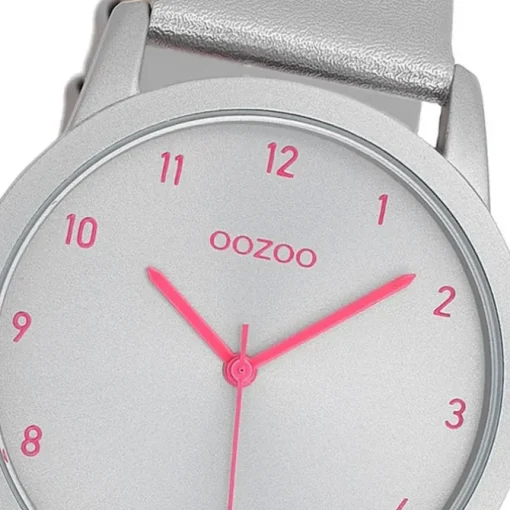 Oozoo Damen Armbanduhr Timepieces Analog Leder silber UOC11058