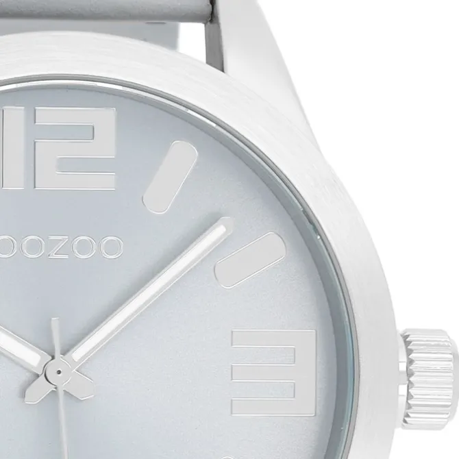 Oozoo Damen Armbanduhr Timepieces Analog Leder hellgrau UOC1089A