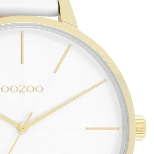 Oozoo Damen Armbanduhr Timepieces Analog Leder weiß UOC11346