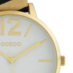 Oozoo Damen Armbanduhr Timepieces Analog Leder beige schwarz UOC10213