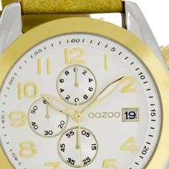 Oozoo Damen Armbanduhr Timepieces Analog Leder gelb UOC6196A