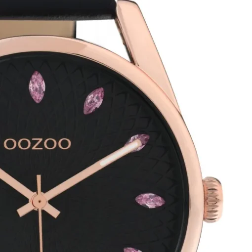Oozoo Damen Armbanduhr Timepieces C10819 Analog Leder schwarz UOC10819
