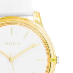 Oozoo Damen Armbanduhr Timepieces Analog Leder weiß UOC11136