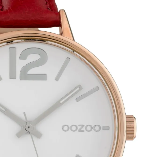 Oozoo Damen Armbanduhr Timepieces Analog Leder rot UOC10458