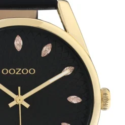 Oozoo Damen Armbanduhr Timepieces Analog Leder schwarz UOC10842