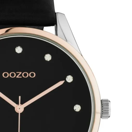 Oozoo Damen Armbanduhr Timepieces C10954 Analog Leder schwarz UOC10954
