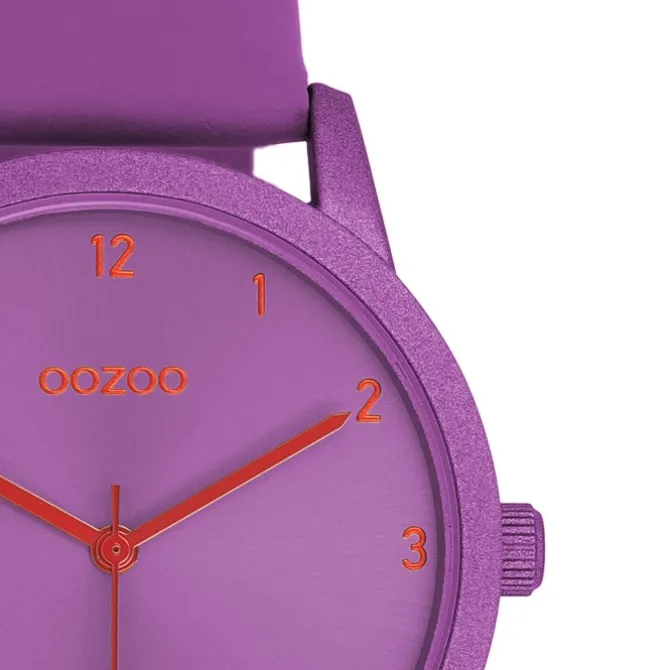 Oozoo Damen Armbanduhr Timepieces Analog Leder lila UOC11173