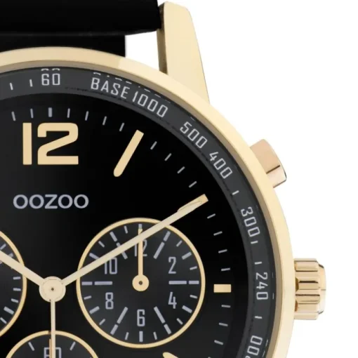 Oozoo Damen Armbanduhr Timepieces gold Leder schwarz UOC10841