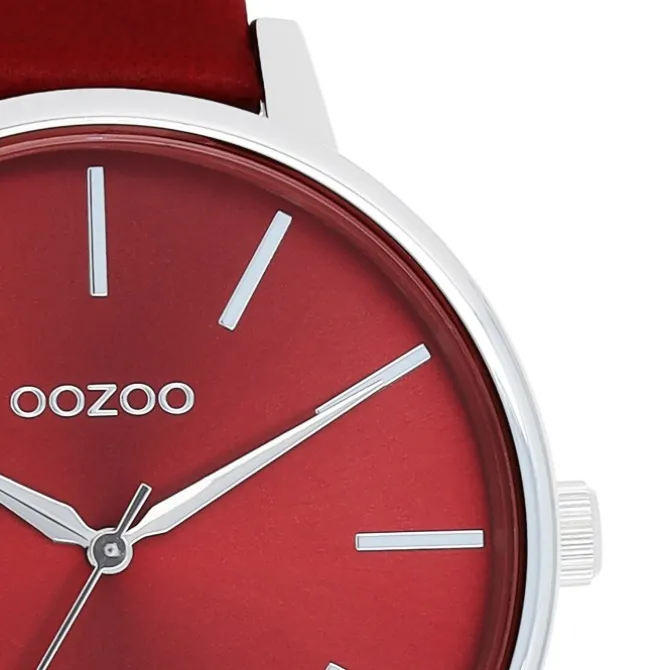 Oozoo Damen Armbanduhr Timepieces Analog Leder rot UOC11299