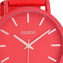 Oozoo Damen Armbanduhr Timepieces Analog Leder rot UOC11179