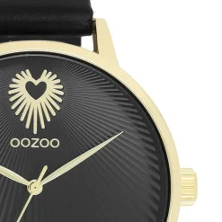 Oozoo Damen Armbanduhr Timepieces Analog Leder schwarz UOC11242