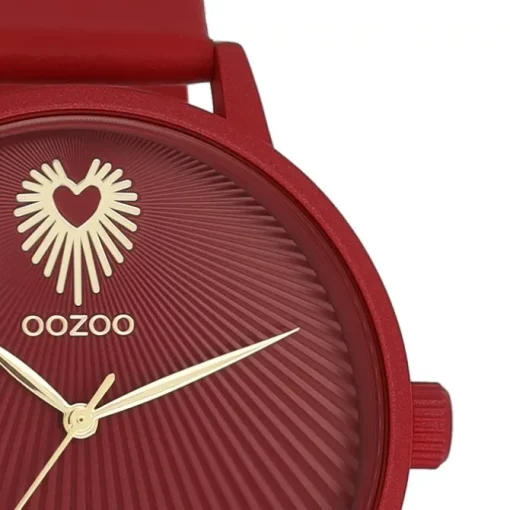 Oozoo Damen Armbanduhr Timepieces Analog Leder rot UOC11249
