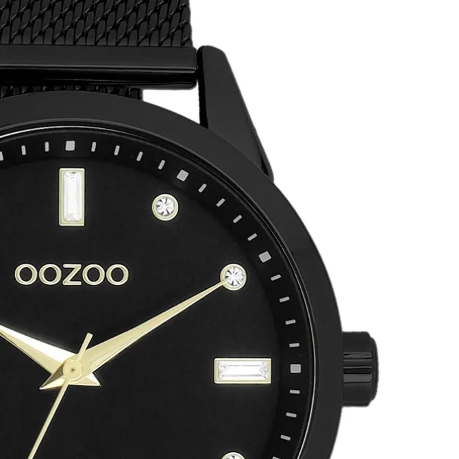 Oozoo Damen Armbanduhr Timepieces Analog Metall schwarz UOC11284