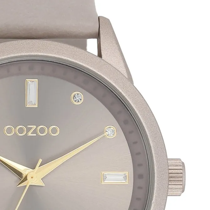 Oozoo Damen Armbanduhr Timepieces Analog Leder taupe braun UOC11287
