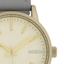 Oozoo Damen Armbanduhr Timepieces Analog Leder grau UOC10016