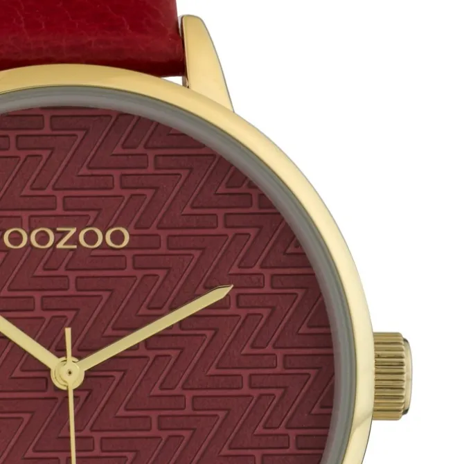 Oozoo Damen Armbanduhr Timepieces Analog Leder rot UOC10247