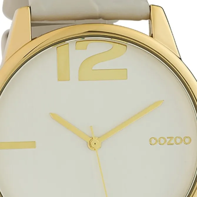 Oozoo Damen Armbanduhr Timepieces Analog Leder hellgrau UOC10375