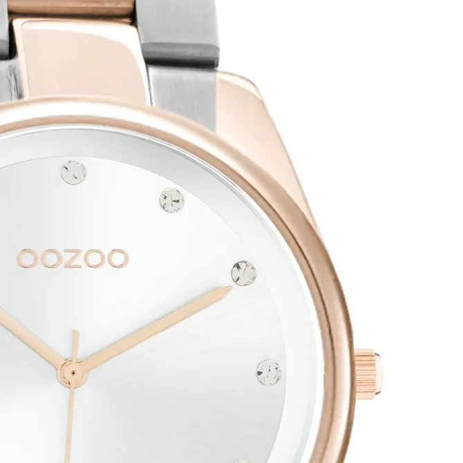 Oozoo Damen Armbanduhr Timepieces C10964 Analog Edelstahl silber-rosé UOC10964