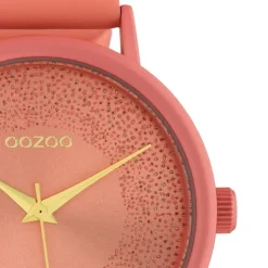 Oozoo Damen Armbanduhr Timepieces Analog Leder pfirsichrosa UOC10580