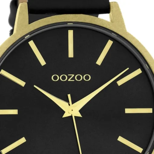 Oozoo Damen Armbanduhr Timepieces Analog Leder schwarz UOC10838