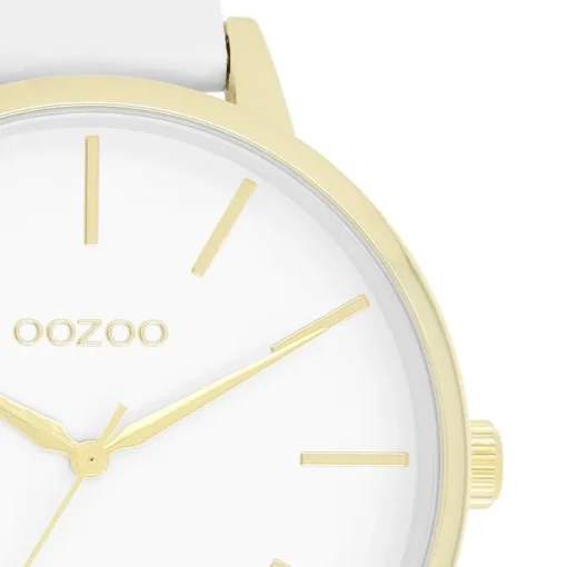 Oozoo Damen Armbanduhr Timepieces Analog Leder weiß UOC11359