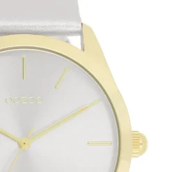 Oozoo Damen Armbanduhr Timepieces Analog Leder silber UOC11330