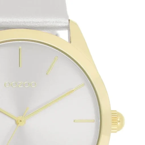 Oozoo Damen Armbanduhr Timepieces Analog Leder silber UOC11330