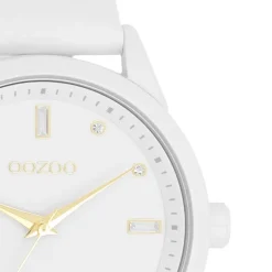 Oozoo Damen Armbanduhr Timepieces Analog Leder weiß UOC11354