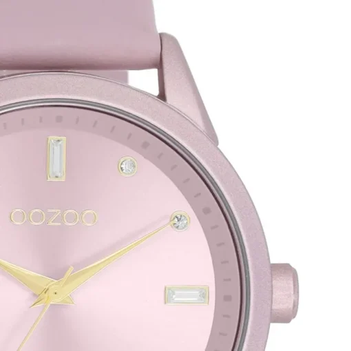 Oozoo Damen Armbanduhr Timepieces Analog Leder pastell-lila UOC11355