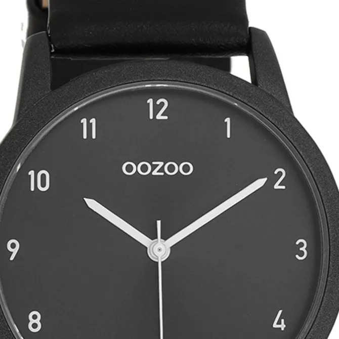 Oozoo Damen Armbanduhr Timepieces Analog Leder schwarz UOC11079