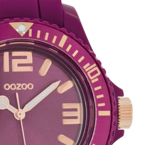 Oozoo Damen Armbanduhr Timepieces Analog Silikon lila UOC5045A